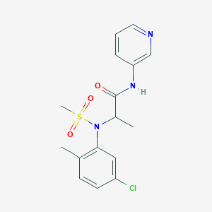 molecular formula C16H18ClN3O3S B4744048 N~2~-(5-chloro-2-methylphenyl)-N~2~-(methylsulfonyl)-N~1~-3-pyridinylalaninamide 