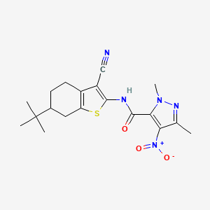 molecular formula C19H23N5O3S B4744138 N-[6-(TERT-BUTYL)-3-CYANO-4,5,6,7-TETRAHYDRO-1-BENZOTHIOPHEN-2-YL]-1,3-DIMETHYL-4-NITRO-1H-PYRAZOLE-5-CARBOXAMIDE 