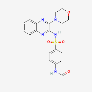 molecular formula C20H21N5O4S B4744238 N-[4-[(3-morpholin-4-ylquinoxalin-2-yl)sulfamoyl]phenyl]acetamide 