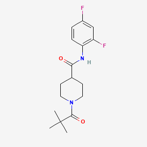 molecular formula C17H22F2N2O2 B4744295 N-(2,4-difluorophenyl)-1-(2,2-dimethylpropanoyl)piperidine-4-carboxamide 