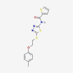 molecular formula C16H15N3O2S3 B4744311 N-[5-[2-(4-methylphenoxy)ethylsulfanyl]-1,3,4-thiadiazol-2-yl]thiophene-2-carboxamide 