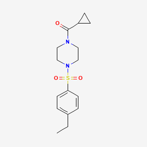 molecular formula C16H22N2O3S B4744321 CYCLOPROPYL{4-[(4-ETHYLPHENYL)SULFONYL]PIPERAZINO}METHANONE 