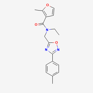 molecular formula C18H19N3O3 B4744338 N-ethyl-2-methyl-N-{[3-(4-methylphenyl)-1,2,4-oxadiazol-5-yl]methyl}-3-furamide 
