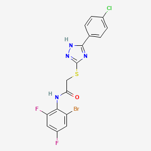 molecular formula C16H10BrClF2N4OS B4744451 N-(2-bromo-4,6-difluorophenyl)-2-{[5-(4-chlorophenyl)-4H-1,2,4-triazol-3-yl]sulfanyl}acetamide 