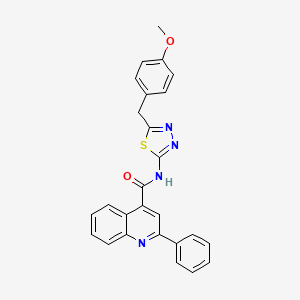 molecular formula C26H20N4O2S B4744462 N-{5-[(4-METHOXYPHENYL)METHYL]-1,3,4-THIADIAZOL-2-YL}-2-PHENYLQUINOLINE-4-CARBOXAMIDE 