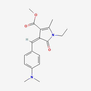 molecular formula C18H22N2O3 B4744495 Methyl 3-{(Z)-1-[4-(dimethylamino)phenyl]methylidene}-1-ethyl-5-methyl-2-oxo-1,2-dihydro-3H-pyrrole-4-carboxylate 