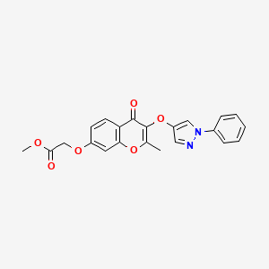 molecular formula C22H18N2O6 B4744554 methyl ({2-methyl-4-oxo-3-[(1-phenyl-1H-pyrazol-4-yl)oxy]-4H-chromen-7-yl}oxy)acetate 