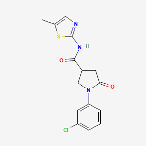 molecular formula C15H14ClN3O2S B4744578 1-(3-chlorophenyl)-N-(5-methyl-1,3-thiazol-2-yl)-5-oxopyrrolidine-3-carboxamide 