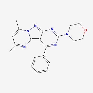 molecular formula C20H20N6O B4744589 4-(4,6-dimethyl-13-phenyl-3,7,8,10,12-pentazatricyclo[7.4.0.02,7]trideca-1,3,5,8,10,12-hexaen-11-yl)morpholine 
