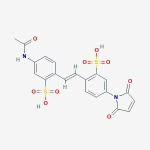 molecular formula C20H16N2O9S2 B047446 5-acetamido-2-[(E)-2-[4-(2,5-dioxopyrrol-1-yl)-2-sulfophenyl]ethenyl]benzenesulfonic acid CAS No. 118121-38-3