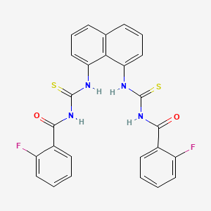molecular formula C26H18F2N4O2S2 B4744656 N,N'-(naphthalene-1,8-diyldicarbamothioyl)bis(2-fluorobenzamide) 