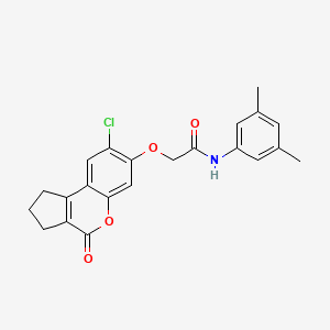 molecular formula C22H20ClNO4 B4744657 2-({8-CHLORO-4-OXO-1H,2H,3H,4H-CYCLOPENTA[C]CHROMEN-7-YL}OXY)-N-(3,5-DIMETHYLPHENYL)ACETAMIDE 