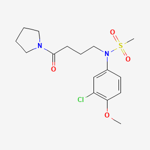 molecular formula C16H23ClN2O4S B4744688 N-(3-chloro-4-methoxyphenyl)-N-[4-oxo-4-(1-pyrrolidinyl)butyl]methanesulfonamide 