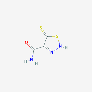 molecular formula C3H3N3OS2 B047447 5-sulfanylidene-2H-thiadiazole-4-carboxamide CAS No. 120405-13-2