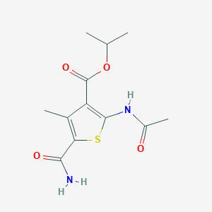 molecular formula C12H16N2O4S B4744799 isopropyl 2-(acetylamino)-5-(aminocarbonyl)-4-methyl-3-thiophenecarboxylate 
