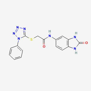 molecular formula C16H13N7O2S B4744806 N-(2-oxo-2,3-dihydro-1H-benzimidazol-5-yl)-2-[(1-phenyl-1H-tetrazol-5-yl)thio]acetamide 