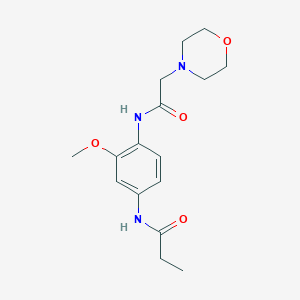 molecular formula C16H23N3O4 B4744830 N-{3-methoxy-4-[(morpholin-4-ylacetyl)amino]phenyl}propanamide 