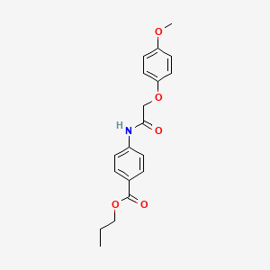 molecular formula C19H21NO5 B4744854 PROPYL 4-[2-(4-METHOXYPHENOXY)ACETAMIDO]BENZOATE 