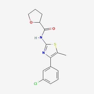 molecular formula C15H15ClN2O2S B4744877 N-[4-(3-chlorophenyl)-5-methyl-1,3-thiazol-2-yl]tetrahydrofuran-2-carboxamide 