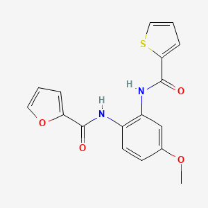 molecular formula C17H14N2O4S B4744908 N-{4-methoxy-2-[(2-thienylcarbonyl)amino]phenyl}-2-furamide 