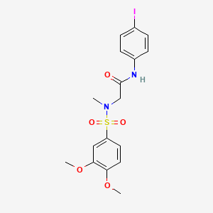 molecular formula C17H19IN2O5S B4744950 2-[(3,4-dimethoxyphenyl)sulfonyl-methylamino]-N-(4-iodophenyl)acetamide 