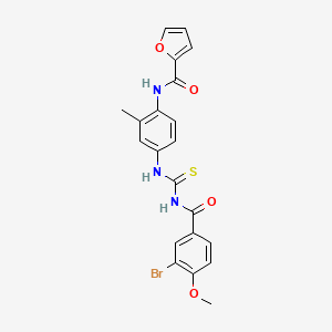 molecular formula C21H18BrN3O4S B4744968 N-[4-({[(3-bromo-4-methoxybenzoyl)amino]carbonothioyl}amino)-2-methylphenyl]-2-furamide 