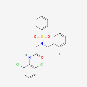 molecular formula C22H19Cl2FN2O3S B4744977 N-(2,6-dichlorophenyl)-N~2~-(2-fluorobenzyl)-N~2~-[(4-methylphenyl)sulfonyl]glycinamide 