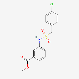 molecular formula C15H14ClNO4S B4744993 METHYL 3-[(4-CHLOROPHENYL)METHANESULFONAMIDO]BENZOATE 