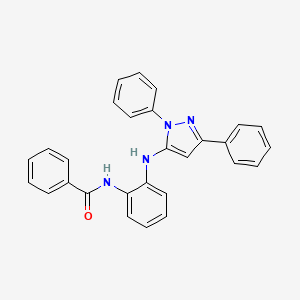 molecular formula C28H22N4O B4745068 N-{2-[(1,3-diphenyl-1H-pyrazol-5-yl)amino]phenyl}benzamide 