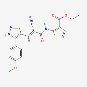 molecular formula C21H18N4O4S B4745099 ethyl 2-({2-cyano-3-[3-(4-methoxyphenyl)-1H-pyrazol-4-yl]acryloyl}amino)-3-thiophenecarboxylate 