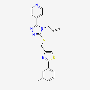 molecular formula C21H19N5S2 B4745180 4-({[4-ALLYL-5-(4-PYRIDYL)-4H-1,2,4-TRIAZOL-3-YL]SULFANYL}METHYL)-2-(3-METHYLPHENYL)-1,3-THIAZOLE 