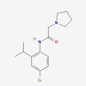 molecular formula C15H21BrN2O B4745316 N-[4-bromo-2-(propan-2-yl)phenyl]-2-(pyrrolidin-1-yl)acetamide 