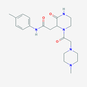 molecular formula C20H29N5O3 B4745325 N-(4-methylphenyl)-2-{1-[(4-methylpiperazin-1-yl)acetyl]-3-oxopiperazin-2-yl}acetamide 