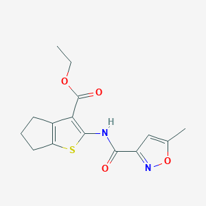 molecular formula C15H16N2O4S B4745346 ETHYL 2-(5-METHYL-1,2-OXAZOLE-3-AMIDO)-4H,5H,6H-CYCLOPENTA[B]THIOPHENE-3-CARBOXYLATE 