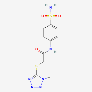 molecular formula C10H12N6O3S2 B4745434 N~1~-[4-(AMINOSULFONYL)PHENYL]-2-[(1-METHYL-1H-1,2,3,4-TETRAAZOL-5-YL)SULFANYL]ACETAMIDE 