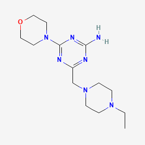 molecular formula C14H25N7O B4745453 4-[(4-Ethylpiperazin-1-yl)methyl]-6-(morpholin-4-yl)-1,3,5-triazin-2-amine 
