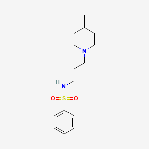 molecular formula C15H24N2O2S B4745497 N-[3-(4-methyl-1-piperidinyl)propyl]benzenesulfonamide 