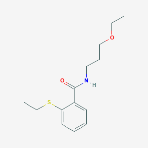 molecular formula C14H21NO2S B4745563 N-(3-ethoxypropyl)-2-(ethylsulfanyl)benzamide 