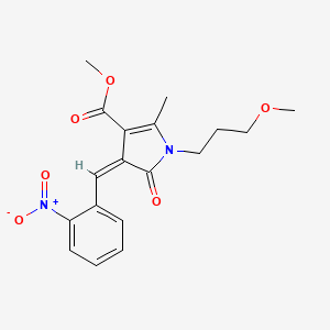 molecular formula C18H20N2O6 B4745626 methyl (4Z)-1-(3-methoxypropyl)-2-methyl-4-(2-nitrobenzylidene)-5-oxo-4,5-dihydro-1H-pyrrole-3-carboxylate 