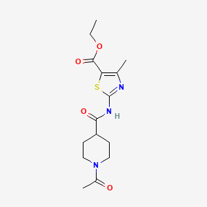 molecular formula C15H21N3O4S B4745664 ETHYL 2-{[(1-ACETYL-4-PIPERIDYL)CARBONYL]AMINO}-4-METHYL-1,3-THIAZOLE-5-CARBOXYLATE 