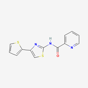 molecular formula C13H9N3OS2 B4745668 N-[4-(thiophen-2-yl)-1,3-thiazol-2-yl]pyridine-2-carboxamide 