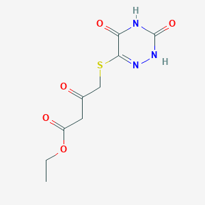 molecular formula C9H11N3O5S B4745709 ethyl 4-[(3,5-dioxo-2,3,4,5-tetrahydro-1,2,4-triazin-6-yl)thio]-3-oxobutanoate 