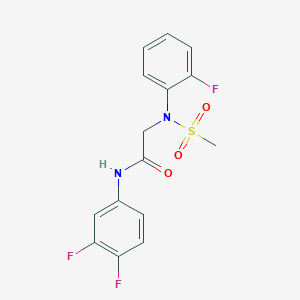 molecular formula C15H13F3N2O3S B4745839 N-(3,4-difluorophenyl)-2-(2-fluoro-N-methylsulfonylanilino)acetamide 