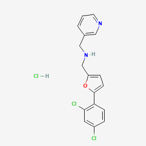 molecular formula C17H15Cl3N2O B4745852 N-[[5-(2,4-dichlorophenyl)furan-2-yl]methyl]-1-pyridin-3-ylmethanamine;hydrochloride 