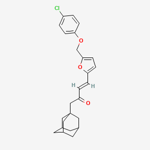molecular formula C25H27ClO3 B4745857 (E)-1-(1-ADAMANTYL)-4-{5-[(4-CHLOROPHENOXY)METHYL]-2-FURYL}-3-BUTEN-2-ONE 