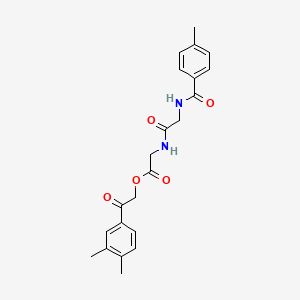 molecular formula C22H24N2O5 B4745859 2-(3,4-dimethylphenyl)-2-oxoethyl N-(4-methylbenzoyl)glycylglycinate 