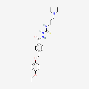 molecular formula C24H34N4O3S B4745869 N~1~-[3-(DIETHYLAMINO)PROPYL]-2-{4-[(4-ETHOXYPHENOXY)METHYL]BENZOYL}-1-HYDRAZINECARBOTHIOAMIDE 