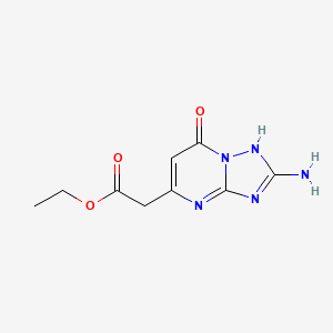 molecular formula C9H11N5O3 B4745892 ETHYL 2-{2-AMINO-7-OXO-4H,7H-[1,2,4]TRIAZOLO[1,5-A]PYRIMIDIN-5-YL}ACETATE 
