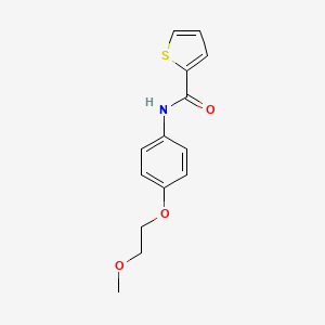 molecular formula C14H15NO3S B4745923 N-[4-(2-methoxyethoxy)phenyl]thiophene-2-carboxamide 