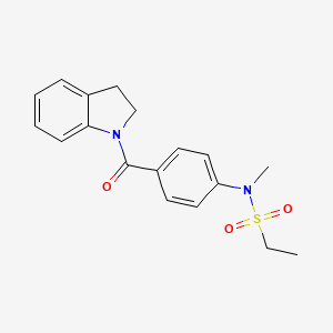 molecular formula C18H20N2O3S B4745928 N-[4-(2,3-dihydroindole-1-carbonyl)phenyl]-N-methylethanesulfonamide 